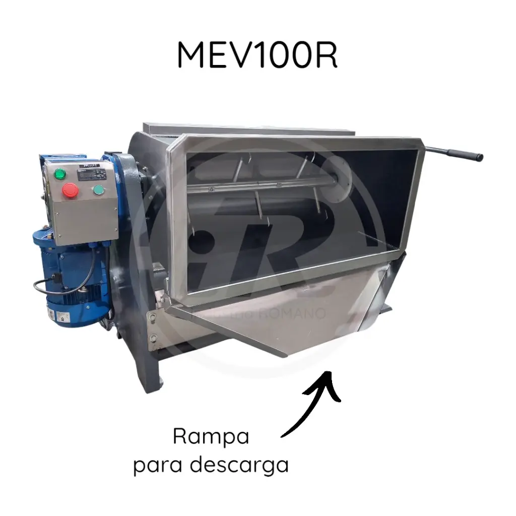 Vista rampa descarga mezcladora romano MEV100R - iR.webp